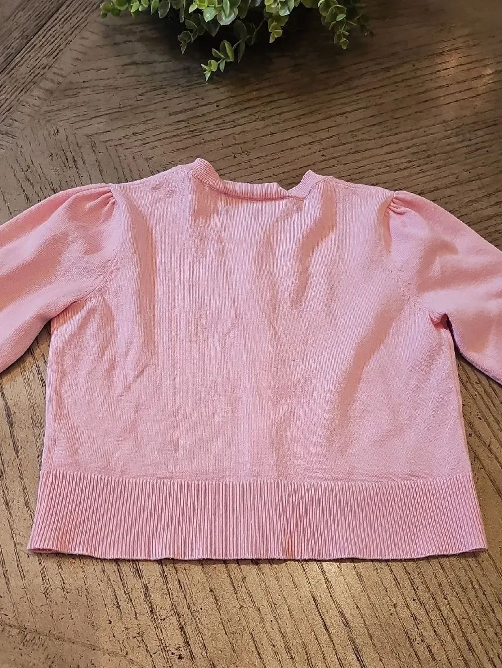 Pink Button Cardigan Size 7/8 - Picture 7 of 9